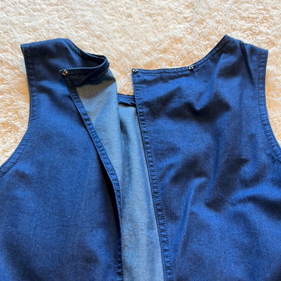 Denim dress with partial open back and adjustable snap at the top! - Picture 5 of 5